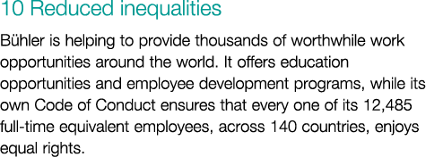 10 Reduced inequalities B hler is helping to provide thousands of worthwhile work opportunities around the world. It ...